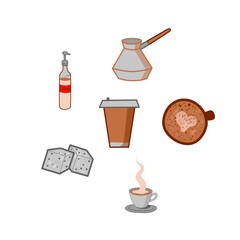 Big doodle set - Coffee