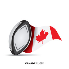 Canada national flag rugby ball.