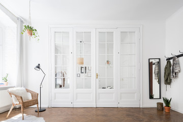 Townhouse interior with classic doors
