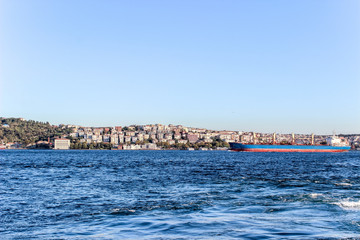 View of the Marmara Sea from the coast of Istanbul