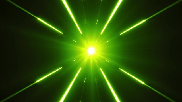 Hyperspace Background With Shining Starburst/ Animation of a colorful abstract hyperspace shining starburst background, with optical lens flare and light beams