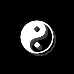 Yin Yang icon flat
