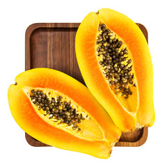 papaya isolated on white background