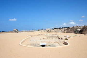 Ancient Roman hippodrome in Caesarea, Israel