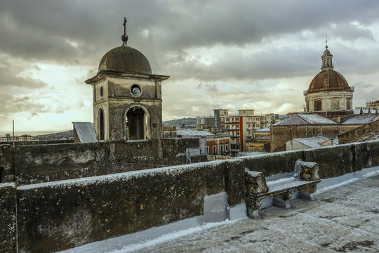 Cartolina d Acireale con la neve - 125