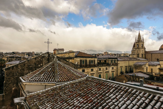 Cartolina Acireale sotto la neve  - 129