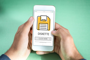 DISKETTE CONCEPT ON SCREEN