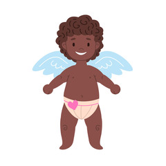 Isolated funny african cupid