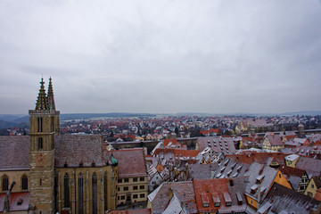 Fototapeta na wymiar the ancient beauty of the city of Rothenburg ob der Tauber is fascinating