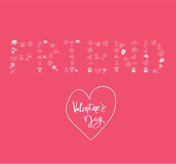 Collection of hand drawn Valentine day doodle. Valentine's day special pack design elements sets. Perfect for invitation cards and page decoration.