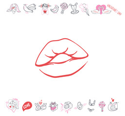 Collection of hand drawn Valentine day doodle. Valentine's day special pack design elements sets. Perfect for invitation cards and page decoration.