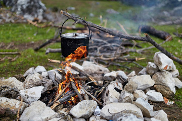 kettle on a fire