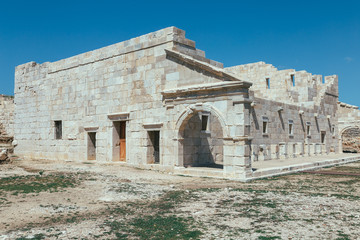 ancient castle of stones and shellfish, amphitheater