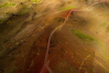 Icelandic aerial photography captured by drone.Beautiful landscape in Hveraronf,  in an area of...