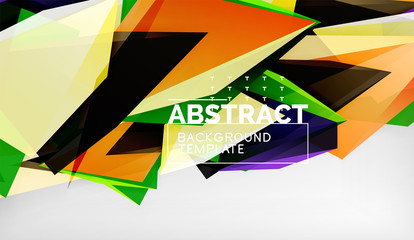 3d triangle geometric background design, modern poster template