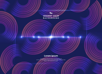 Abstract minimal geometric circle line with glitters fluid background.