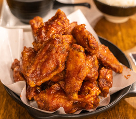 Fried chicken in dish