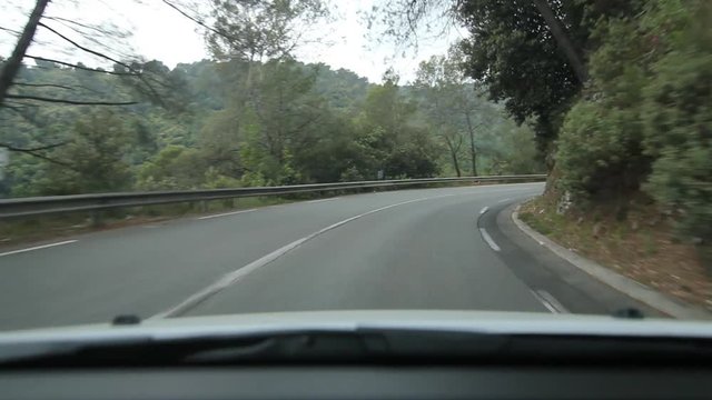 Leaving the town of Vence in the South of France. Rural road.