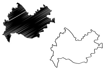 Kermanshah Province (Provinces of Iran, Islamic Republic of Iran, Persia) map vector illustration, scribble sketch Kermanshah map
