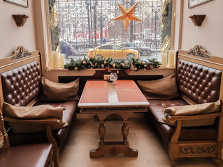 The interior of the restaurant.