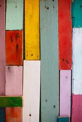 Background from the old boards painted with colorful paints
