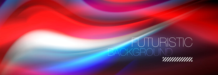 Fluid colors mixing glowing neon wave background, holographic texture
