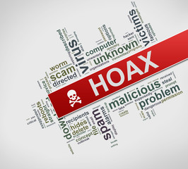 Illustration of hoax wordcloud tag