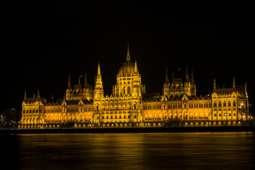 Beautiful Parliament building in Budapest at night. Hungary