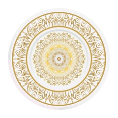 matching decorative plates. Decorative mandala ornament. Vector illustration.