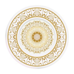 plate with mandala ornament. Vector illustration. Isolated. Tribal ethnic ornament with mandala. Home decor vector illustration.