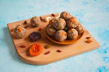 Fruit Energy Protein Balls, selective focus.