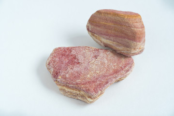 Limestone. mineral. declension. kmen on white background. isolate.