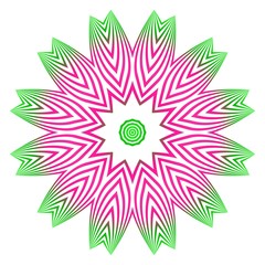 Round Pattern Flower Mandala. Circle Floral Ornament. Legend Decorative Vector Illustration