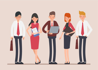 Obraz premium Business people teamwork character. Animation scene people community.