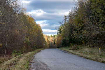 empty asphalt road outside city