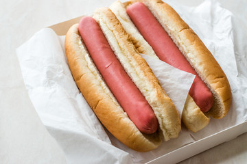 Box of Plain Hot Dog / Sausage Sandwich