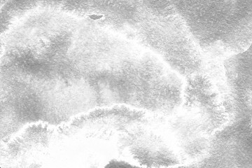 Silver watercolor and ink paper textures on white background. Chaotic stylish abstract organic design.