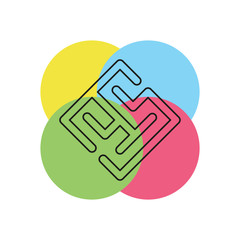 Obraz premium vector maze abstract - puzzle labyrint symbol