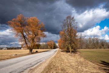 Obraz premium empty asphalt road outside city