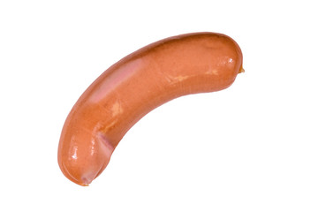 One sausage isolated on the white background
