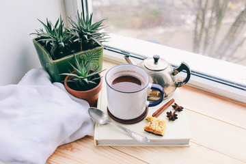 composition with glass of chocolate milk  on wooden background Dairy drink
