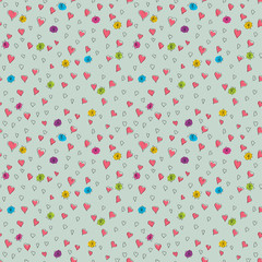 Vector Seamless Valentines Day Greeting Card