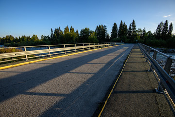 empty asphalt road outside city