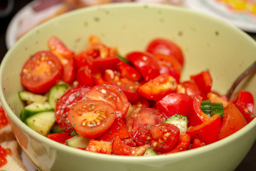 A plate of juicy autumn salad