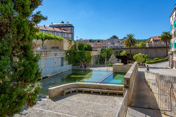 pool of hot thermal and medicinal waters of the Burgas in the city of Ourense