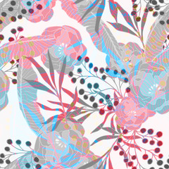 Beautiful seamless floral pattern background.