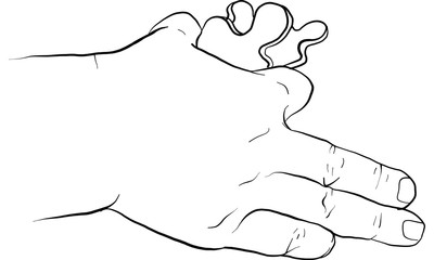 kid hand holding jigsaw vector