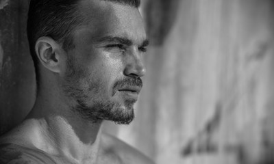 Handsome Caucasian Model Guy Posing on The Beach