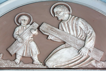 Saint Joseph with child Jesus, Basilica Assumption of the Virgin Mary in Marija Bistrica, Croatia