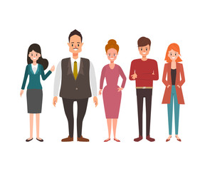 Fototapeta premium Business people character teamwork standing.